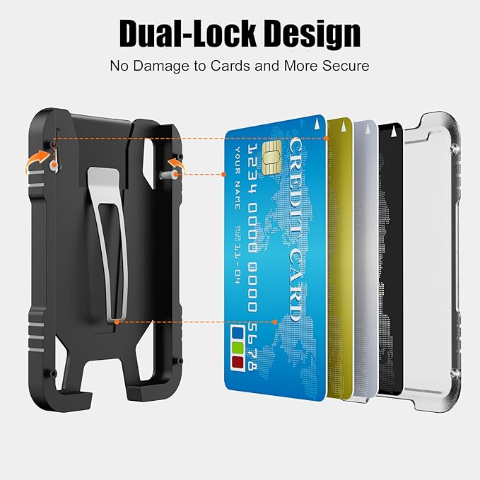 Oaridey Retractable Badge Holders, Magnetic Retractable Keychain with Carbon Fiber ID Card Holder (Holds 5 Cards), Heavy Duty Badge Reel with Phone Tether Tab, for Work and Daily Use