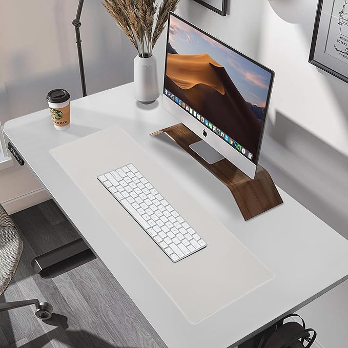 ALOANES Waterproof Mouse Pad with Durable Stitched Edge, XL Gaming Keyboard Pad, Non-Slip Rubber Base Mouse Mat, Extended Desk pad for Gamer, Office & Home, Beige Mousepad 27.6''x 11.8''x 0.12''