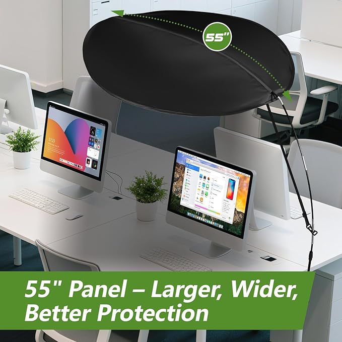 55 Inch Office Cubicle and Desk Shade – Blocks Light and Air Conditioning Airflow, Creates a Private and Comfortable Workspace