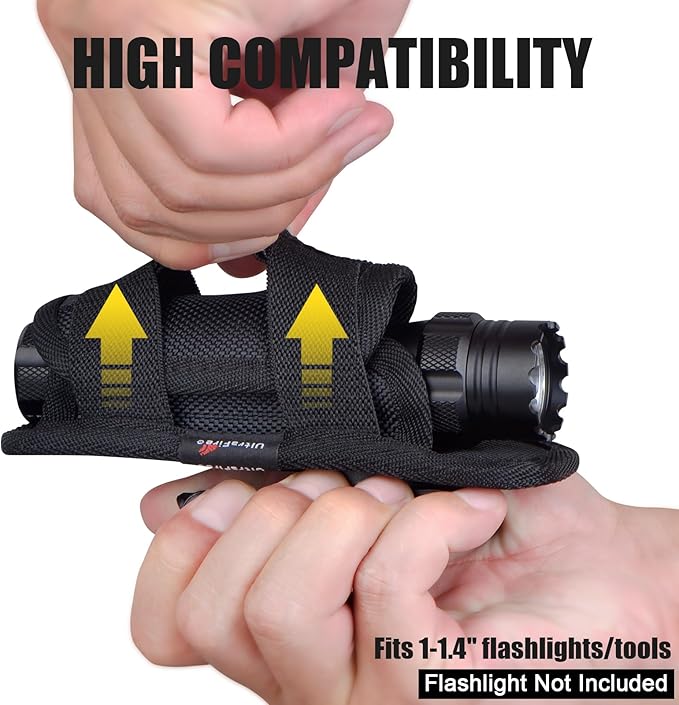 ULTRAFIRE Tactical Flashlight Holster Pouch,360 Degree Adjustable Police Duty Belt Flashlight Pouch,Suitable Law Enforcement Patrol and Military Safety Tactical Gear