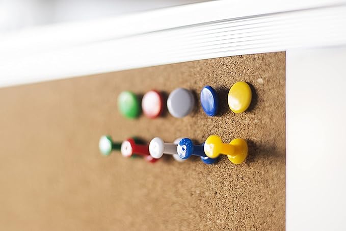 Cork Board Set - Bulletin Corkboard 24 x 24 inch Framed with 10 Thumb Tacks - Wall Hanging Message Memo Pin Tackboard Organizer for Home, Office, Desk and Cubicle (Cork 24x24)
