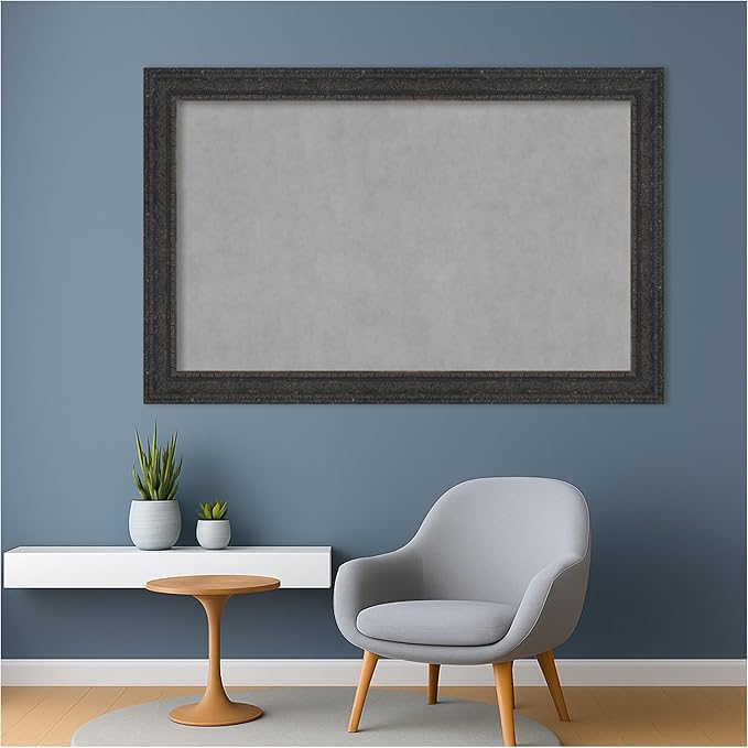 Amanti Art Black Framed Magnetic Board 29x45 Large Vision Board for use with Magnets, 100% Metal Sheet to Display Items as Office Decor or for Home Organization in mudroom, Kitchen or Kids Room