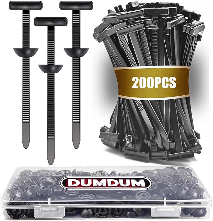 200 Pcs Nylon Universal Cable Tie Buckle with PP Storage Box - Multifunctional Zip Ties with Pin & Button, UV Resistant Fasteners for Car Repair, Bumper & Fender Clips (200PCS)