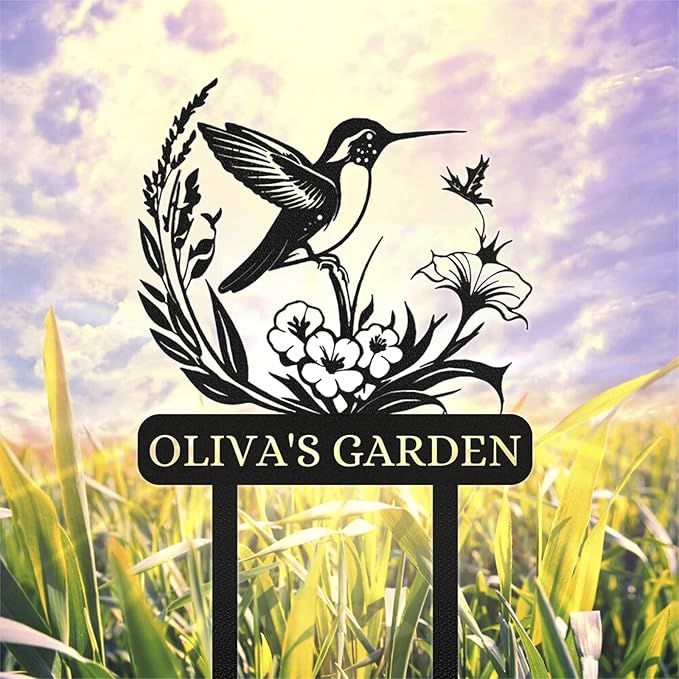Personalized Garden Signs | Custom Bird Garden Stake Metal Sign | Metal Signs Customized | Garden Signs Decorative Outdoor | Garden Art Gifts | Customized Metal Yard Sign Stakes