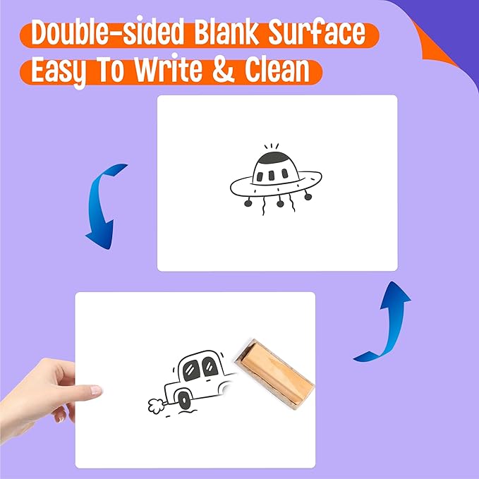 8 Packs Small Whiteboards, Double Sided Dry Erase Blank Board, Writable and Erasable White Board for Office, Home, Classroom, Math, Drawing (Each Measures 12” x 9”)