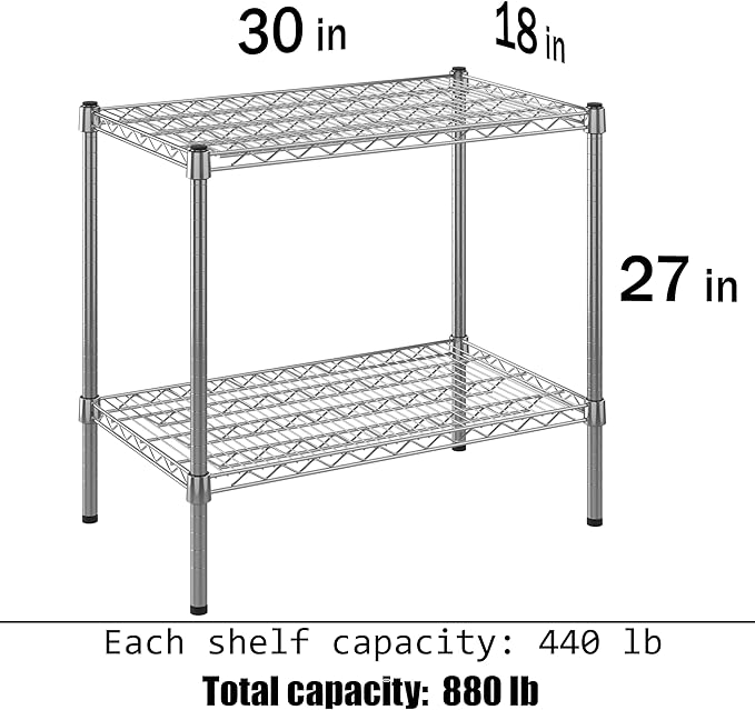 Regal Altair 18" Deep x 30" Wide x 27" Height Wire Shelving Kit | 2-Tier | NSF Commercial Storage Rack Unit