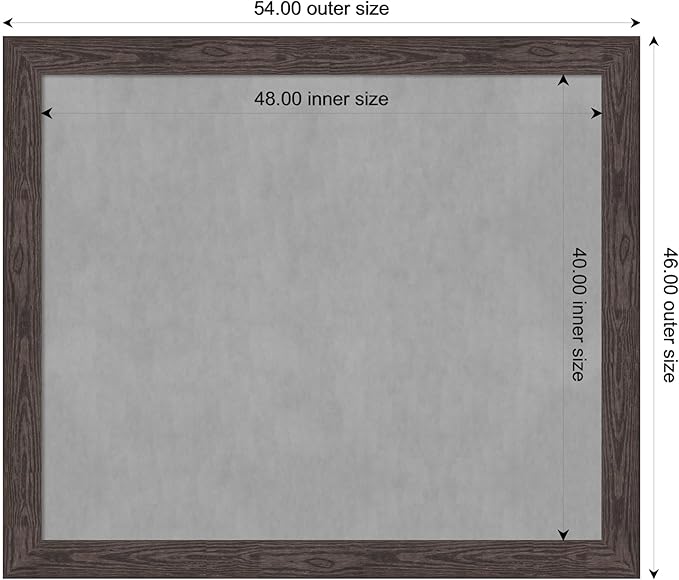 Amanti Art Black Framed Magnetic Board 46x54 Oversize Vision Board for use with Magnets, 100% Metal Sheet to Display Items as Office Decor or for Home Organization in mudroom, Kitchen or Kids Room