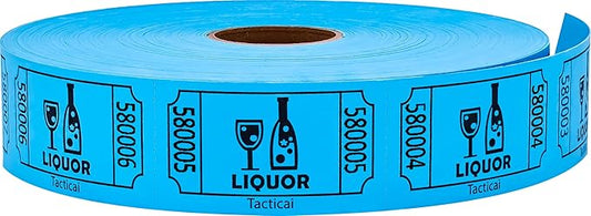 Tacticai 1000 Raffle Tickets, Liquor, Blue, Single Roll, Ticket for Events, Entry, Reward, Fundraiser & Prizes