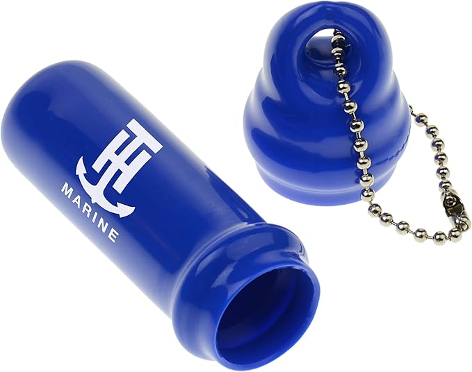 T-H Marine Pop Open Boat Registration Holder | Floating Waterproof Container Keep Licenses & Documents Dry | Includes Key Chain - Blue