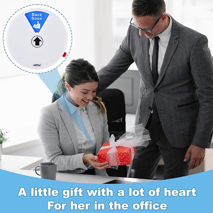 Vazioyar Rotating Office Door Sign with State Diagram - 6" Magnetic & Adhesive Privacy Sign with 6 Status Modes (In A Meeting/Working Remotely/Back Soon/Do Not Disturb/Out Of Office/Please Knock) (White, 6 inches)