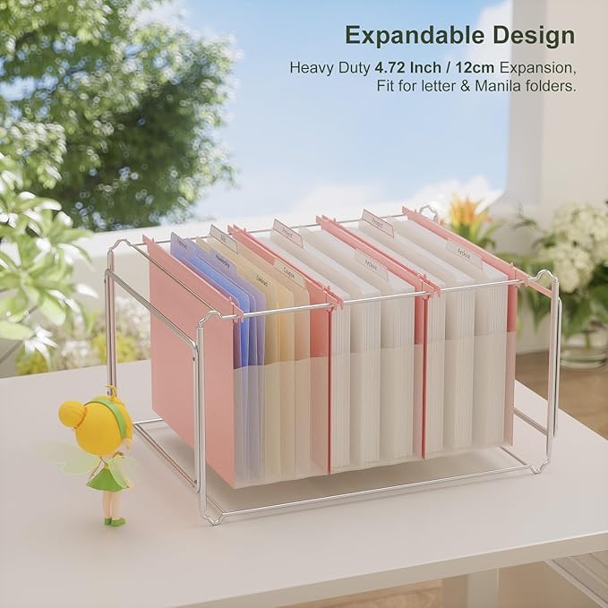 EcoStash Extra Capacity Hanging File Folders, 4.72" Reinforced Wheat Straw Expanding Hanging Folder Letter Size, Large Capacity for Filing Cabinet,-Strawberry Pink-3 Packs