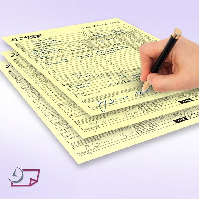 NextDayLabels - Pack of 500 Sheets 8-1/2" x 11" Letter Size CFB NCR (Carbon-Less) Paper, for Laser or Ink Jet Printer (Yellow CFB)