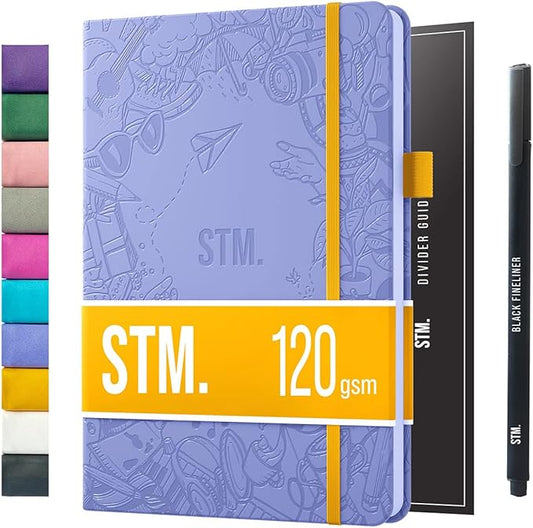 Bullet Dotted Journal Dot Grid Notebook | A5 Daily Journaling Notebooks for Personal Writing, Work, Women | 120gsm Thick Paper, Hard cover, Lay Flat Binding | 5x7 Journals Cuaderno Libretas de apuntes