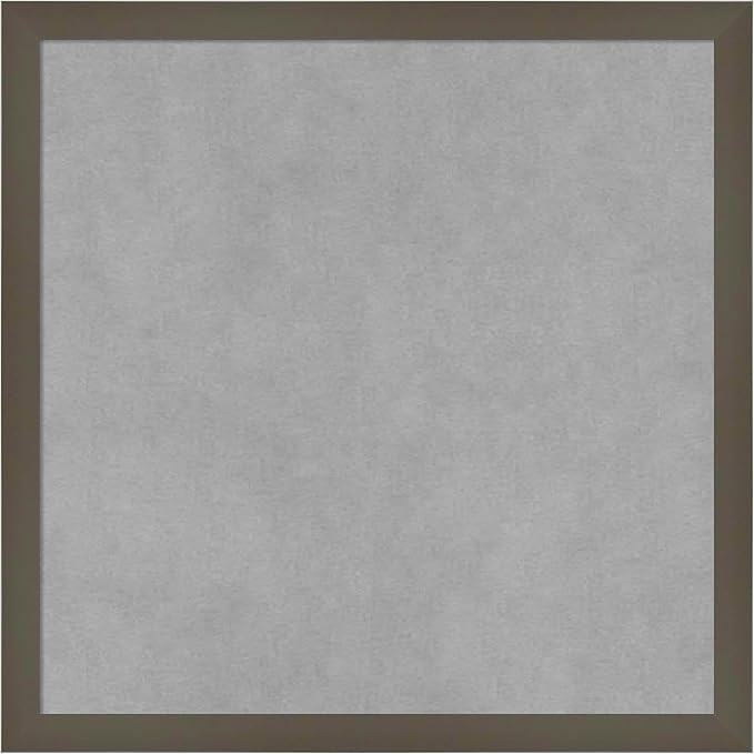 Amanti Art Grey Framed Magnetic Board 17x17 Small Vision Board for use with Magnets, 100% Metal Sheet to Display Items as Office Decor or for Home Organization in mudroom, Kitchen or Kids Room