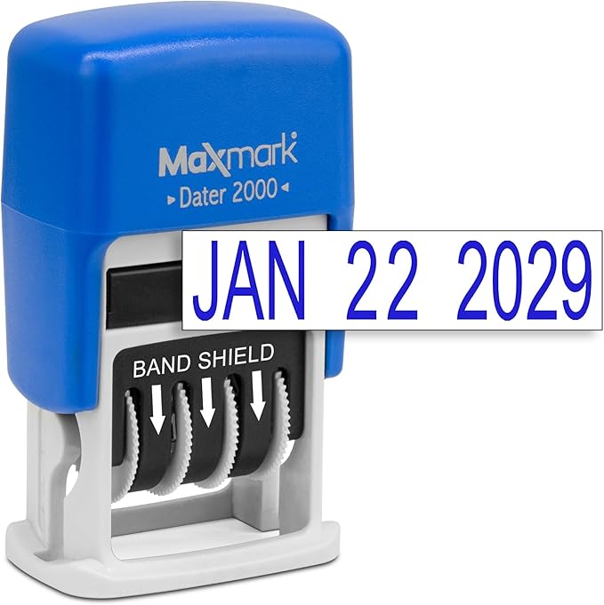 MaxMark 2000 Dater Self Inking Date Stamp - Blue