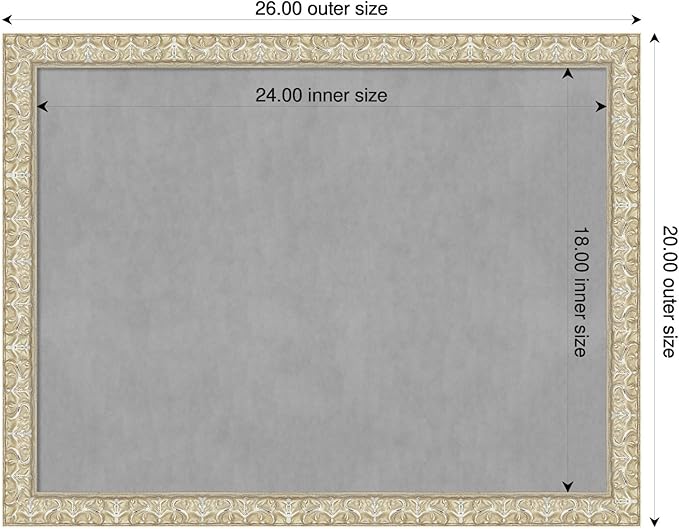 Amanti Art Silver Framed Magnetic Board 20x26 Medium Vision Board for use with Magnets, 100% Metal Sheet to Display Items as Office Decor or for Home Organization in mudroom, Kitchen or Kids Room