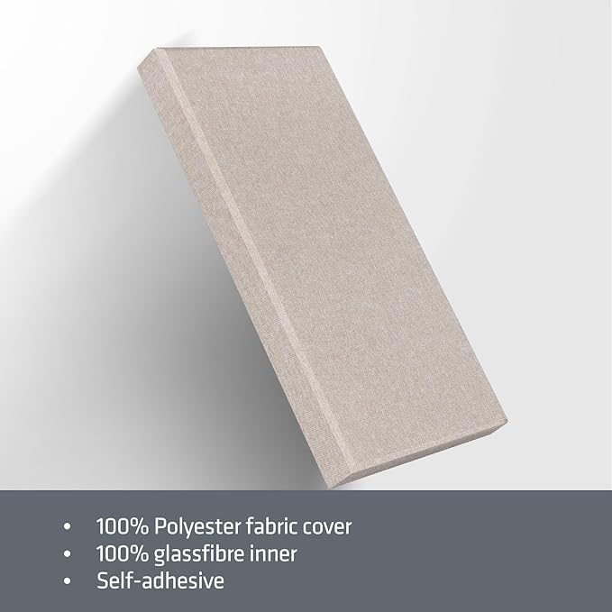 23.62" X 11.81" X 2" Fiberglass Wall Panel, 4 Pack Acoustic Panels, Acoustic Panels Sound Absorbing for Office, Studio, Home Theatre - Linen