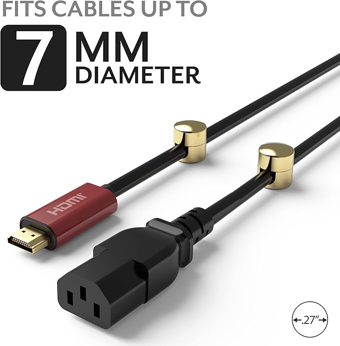 ICONIT Cable Anchors for Desk Organization Gold | Premium Aluminum Cord Organizers | Charger + Cable Management Clips for Home & Office | Stylish, Sturdy, & Functional | (3 Pack)