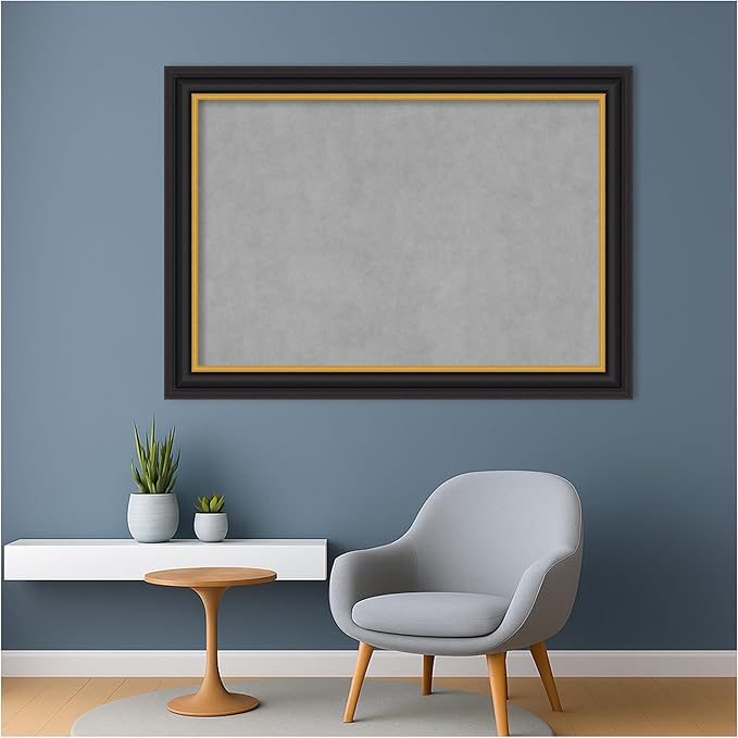 Amanti Art Black Framed Magnetic Board 30x42 Large Vision Board for use with Magnets, 100% Metal Sheet to Display Items as Office Decor or for Home Organization in mudroom, Kitchen or Kids Room