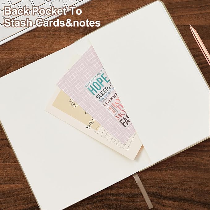 TSFPapier Lined Journal Notebook for Work College Ruled Note Book 5.79"x8.27"A5 PU Leather Daily Journaling 216 Pages for Women Men Writing Home School Supplies Business (Khaki)
