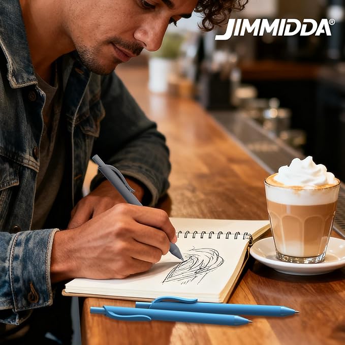 JIMMIDDA Pens Bulk, 107 Pack Ballpoint Black & Blue Ink, 1.0MM Medium Point Wholesale Retractable for Smooth Writing, Quick Drying No Bleed Journaling for Office School Supplies Home Work