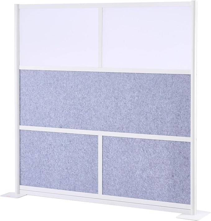 VEVOR Office Divider Privacy Partition, 1-Pack, 70" x 70" Modular Wall Room Divider, PET Workstation Cubicle Partition with Frosted Windows, Freestanding Privacy Panel Wall for Office Library