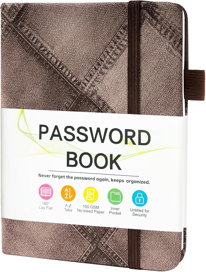 MOSA BEAR Password Keeper Book with Alphabetical Tabs，4.3"x5.7" Small Password Books for Seniors Password Notebook for Internet Website Address Log in Detail(NZBR)