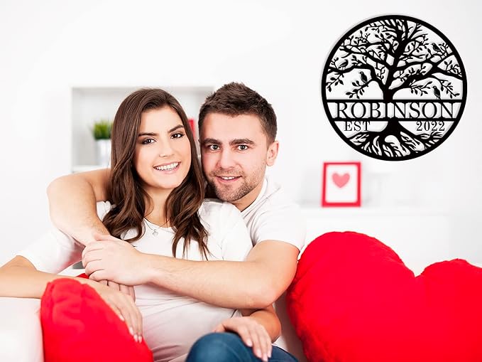 Wedding Gifts for Couples 2025 Last Name Signs for Home Personalized Valentine’s gifts Monogram Wall Decor Personalized Family Name Sign Anniversary Wedding Gift