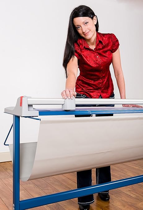 Dahle 446s Premium Rotary Trimmer w/Stand, 36" Cut Length, 25 Sheet Capacity, Self-Sharpening, Automatic Clamp, German Engineered Paper Cutter