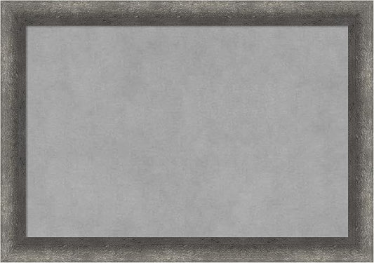 Amanti Art Grey Framed Magnetic Board 14x20 Small Vision Board for use with Magnets, 100% Metal Sheet to Display Items as Office Decor or for Home Organization in mudroom, Kitchen or Kids Room