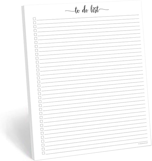 321Done To Do List Notepad for Planner Refill Pages – Made in USA - 50 Sheets (8.5x11) To-Do's Tear Off, Planning Memo Pad, Checklist Notes Left Hole Punch - Simple College-Ruled, Large Letter