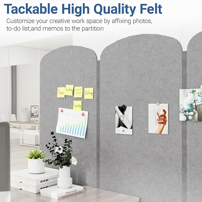 Natwind 3 Panel 73.2 x 71 inch Office Room Privacy Protect Space Divider Portable Partition,Wall Folding Cubicle Indoor Freestanding Acoustic Partition Temporary for Office Room