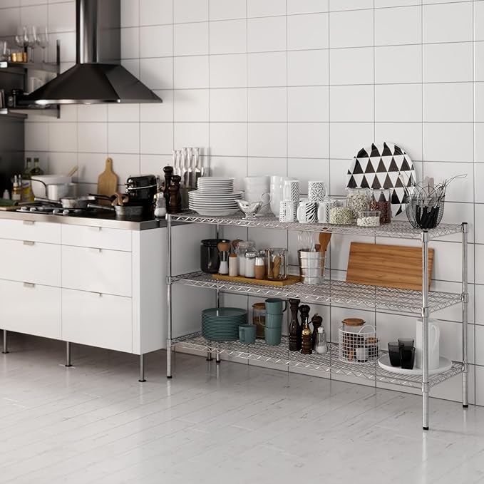 Regal Altair 18" Deep x 60" Wide x 34" Height Wire Shelving Kit | 3-Tier | NSF Commercial Storage Rack Unit