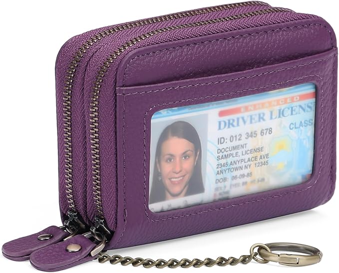 GOIACII Small Genuine Leather Wallet for Women, RFID Blocking Credit Card Holder Wallet