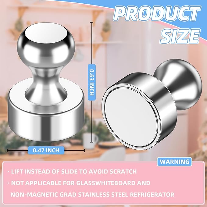 VNDUEEY 30Pcs Fridge Magnets, Whiteboard Magnets Refrigerator Magnets, Small Strong Magnets for Whiteboard, Office, Classroom, Kitchen