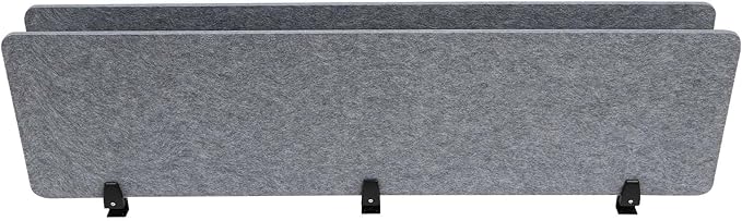 ReFocus Raw Clamp-On Acoustic Desk Divider Mounted Privacy Panel Set – Reduce Noise & Visual Distractions for Office, Study (Castle Gray, 2× Panels (60"×16"))