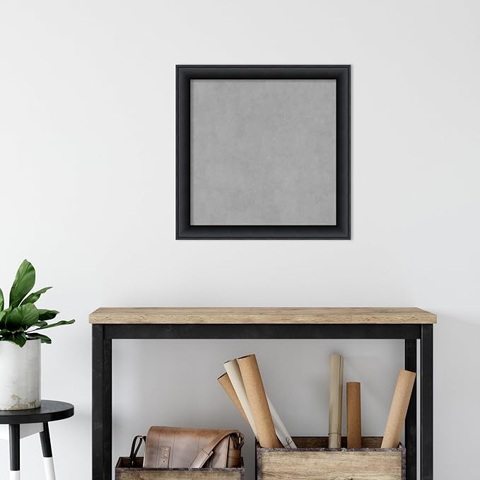 Amanti Art Black Framed Magnetic Board 23x23 Medium Vision Board for use with Magnets, 100% Metal Sheet to Display Items as Office Decor or for Home Organization in mudroom, Kitchen or Kids Room