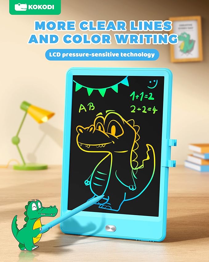 KOKODI LCD Writing Tablet 8.5-Inch Colorful Doodle Board, Electronic Drawing Tablet Drawing Pad for Kids, Educational and Learning Kids Toys Gifts for 3 4 5 6 7 8 Year Old Boys and Girls(Blue)