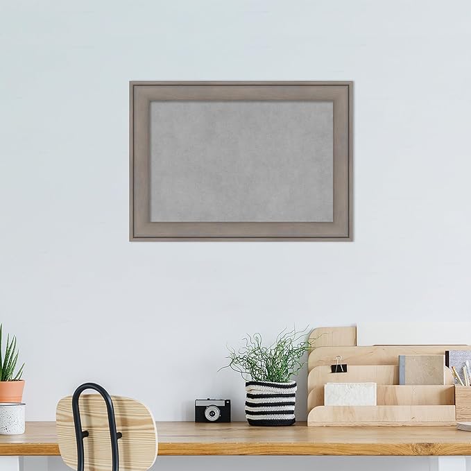 Amanti Art Grey Framed Magnetic Board 15x21 Small Vision Board for use with Magnets, 100% Metal Sheet to Display Items as Office Decor or for Home Organization in mudroom, Kitchen or Kids Room