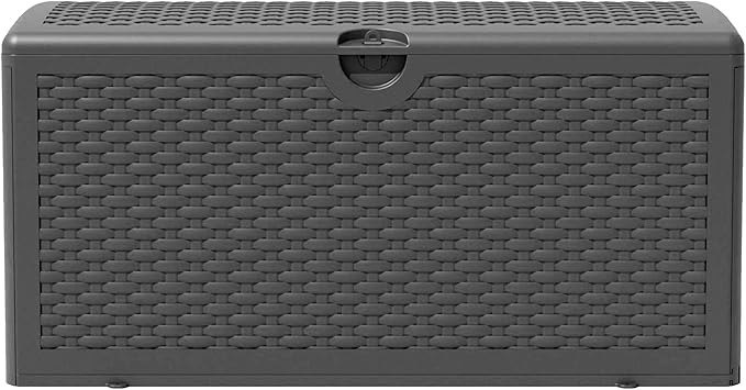 Yardgrace 80 Gallon Pro Resin Deck Box, Waterproof Outdoor Storage Bin for Patio, Poolside, and Garden, Lockable & UV-Resistant, Black
