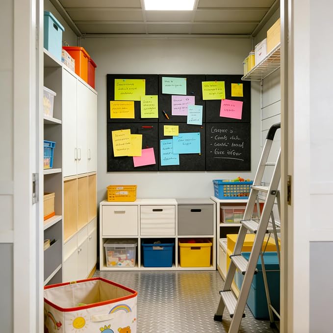 Large Cork Board, Black Bulletin Board 36"x 24", 6 Pack Felt Wall Tiles with 35 Pcs Pushpins, Pin Boards for Office, Home & Classroom