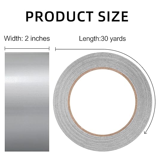 ROSEUP Duct Tape Heavy Duty Waterproof, 2 Inch x 1080 Yards, Strong Adhesive Grey Duct Tape Bulk for Indoor Outdoor Repairs, Tear by Hand, (36 Pack)