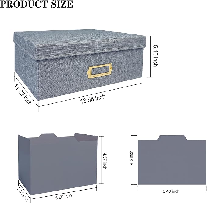 Sprsthai Linen Photo Storage Box – Holds 1700 Photos, 24 Adjustable Dividers & 72 Labels Multi-Use Organizer for Photos, Envelopes, Recipes Beige