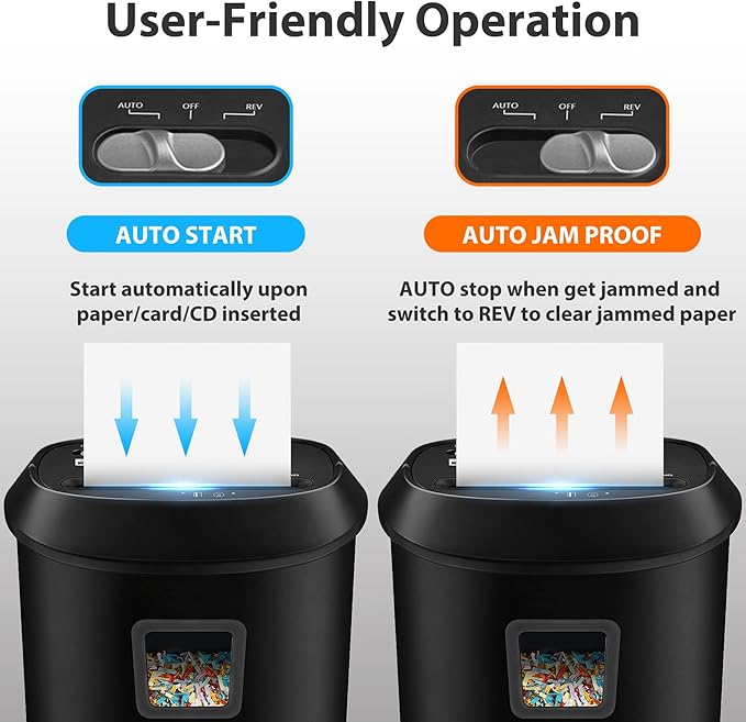VidaTeco Paper Shredder 58dB 14-Sheet Cross-Cut Shredder with US Patented Cutter Shreds Card/CD, Heavy Duty Paper Shredding Machine for Home Office with Auto Jam Proof,6.6-Gallon Bin