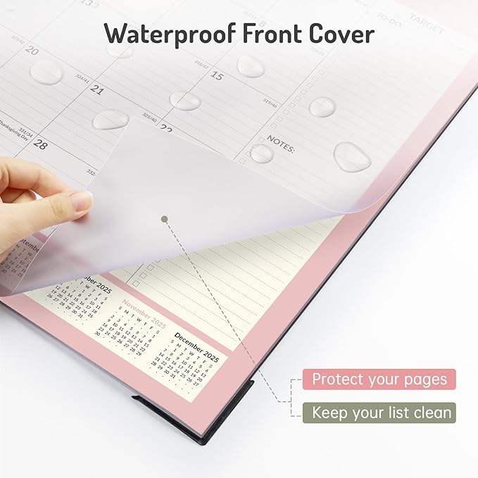 Forvencer 22" x 17" Large Desk Calendar 2026, 20 Months Calendar Runs from November 2025 to June 2027, 2026 Desk Calendar Monthly Planner with Plastic Cover for Home School Office, Green