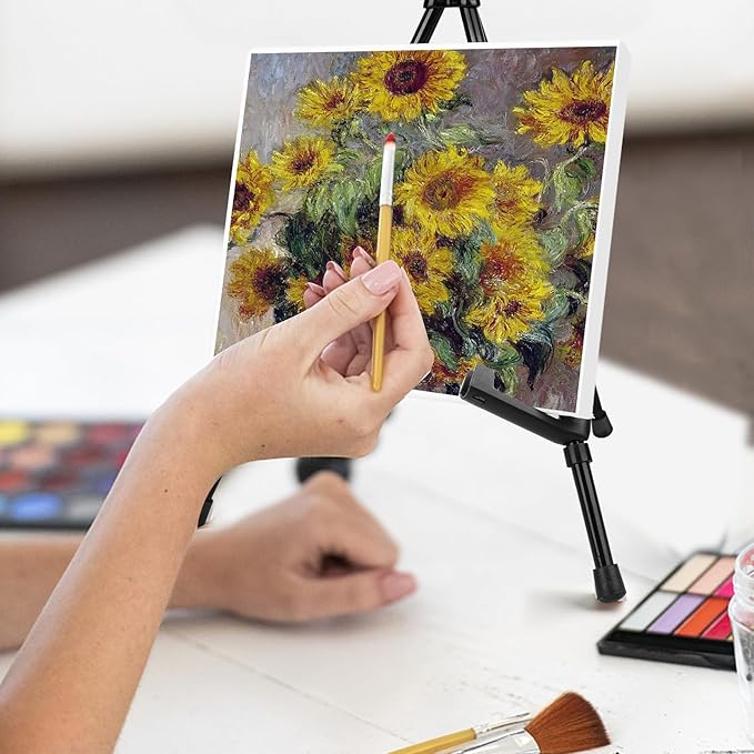 AROIC 24 Pack 14'' Tabletop Easels, Black Steel Table Top Easels for Display, Adjustable Portable Table Top Easel for Paintings, Signs, Posters,Frame Pictures(with 24 Bags)