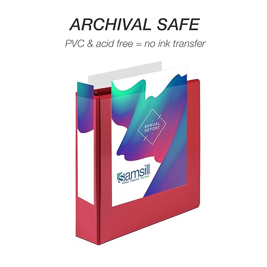 Samsill 2 Inch 3 Ring Binder, Made in USA, Economy Round Ring, Clear View Cover, 425 Sheet Capacity - for School, Home, Office - Ruby Red