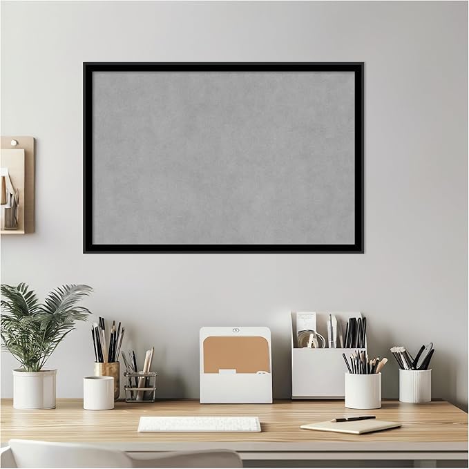 Amanti Art Black Framed Magnetic Board 17x25 Medium Vision Board for use with Magnets, 100% Metal Sheet to Display Items as Office Decor or for Home Organization in mudroom, Kitchen or Kids Room
