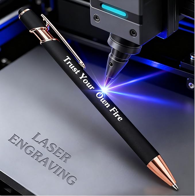 CRME Ballpoint Pen 2-in-1 Stylus Bulk Custom Pens Personalized Engraved Metal Pens with Name Text Logo Writing Marketing Customizable Pen Engraving Pen Gift Coworkers Office Supplies Dark Blue