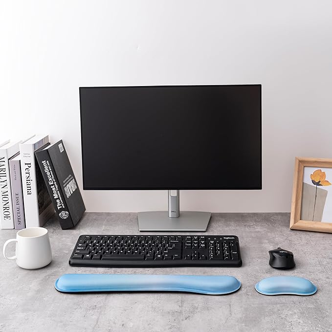 Hoewina Keyboard Wrist Rest,Ergonomic Wrist Rest,Superfine Fabric and Gel Memory Foam Wrist Pad for Computer Keyboard for Easy Typing & Pain Relief, Suitable for Office, Family, Outdoor, Gradient Blue